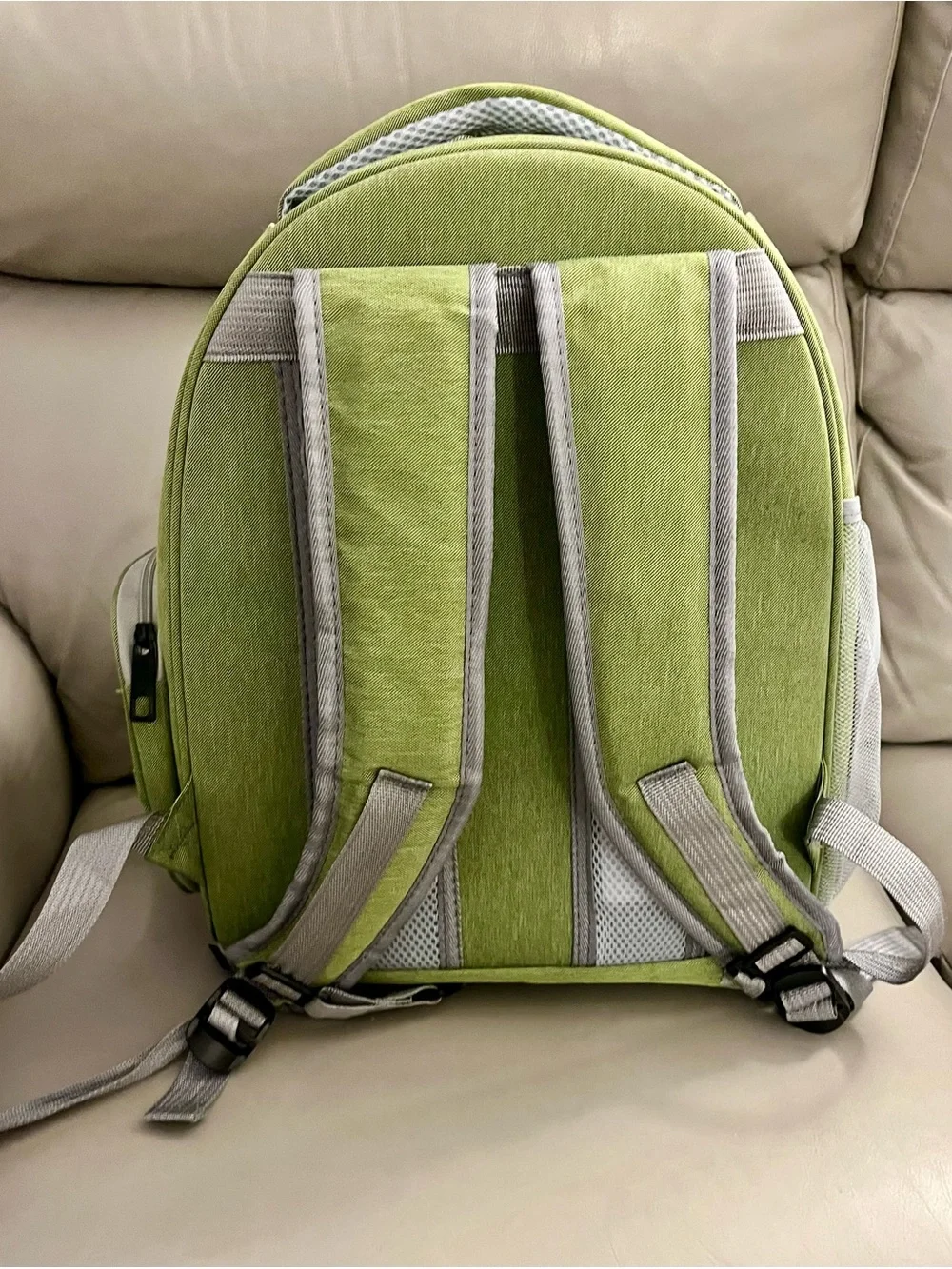Green Bubble Window Backpack Pet Carrier- breathable, up to 15lbs, like new